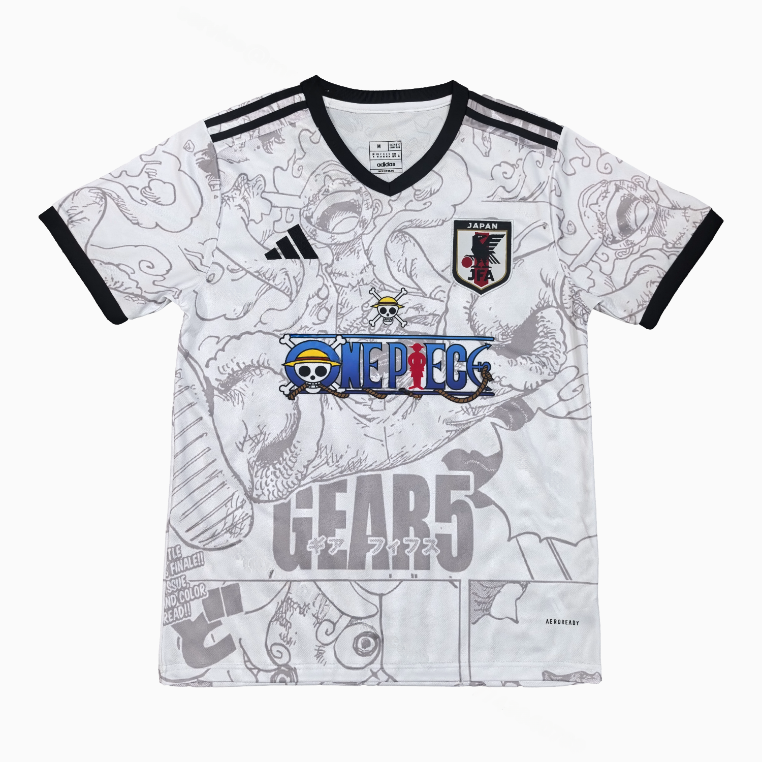 Japan 25-26 One Piece Gear 5 White Jersey - Fans Version - JerseysGala