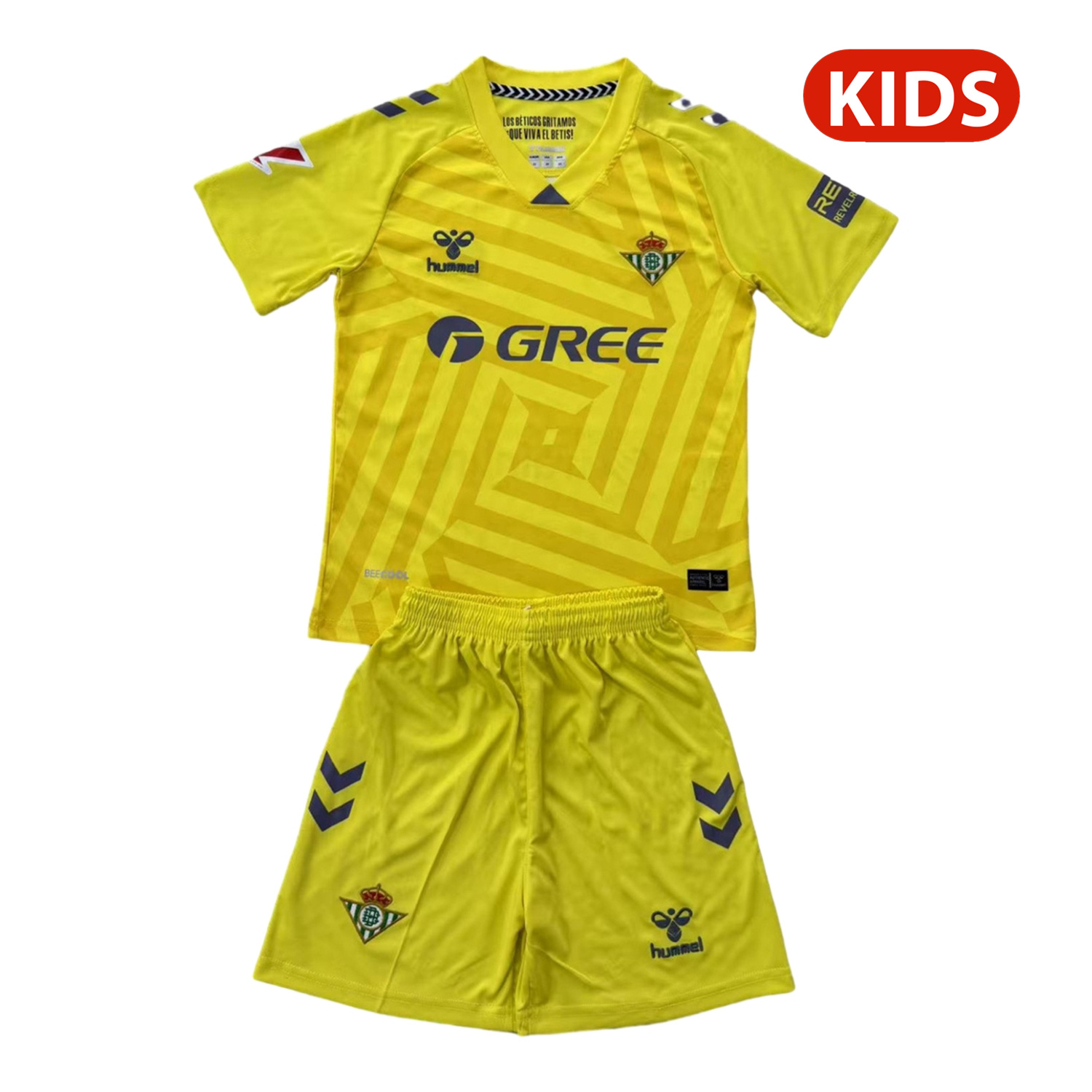Real Betis 25-26 Yellow Goalkeeper Kids Kit - JerseysGala