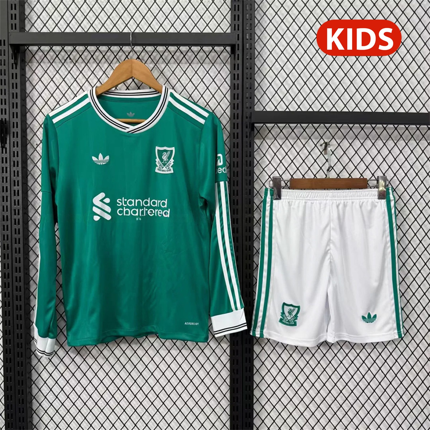 Liver.pool 25-26 Third Green Long Sleeves Kids Kit - JerseysGala