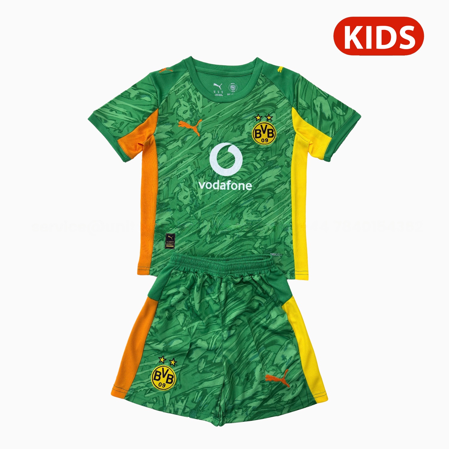 Dortmund 25-26 Green Goalkeeper Kids Kit - JerseysGala