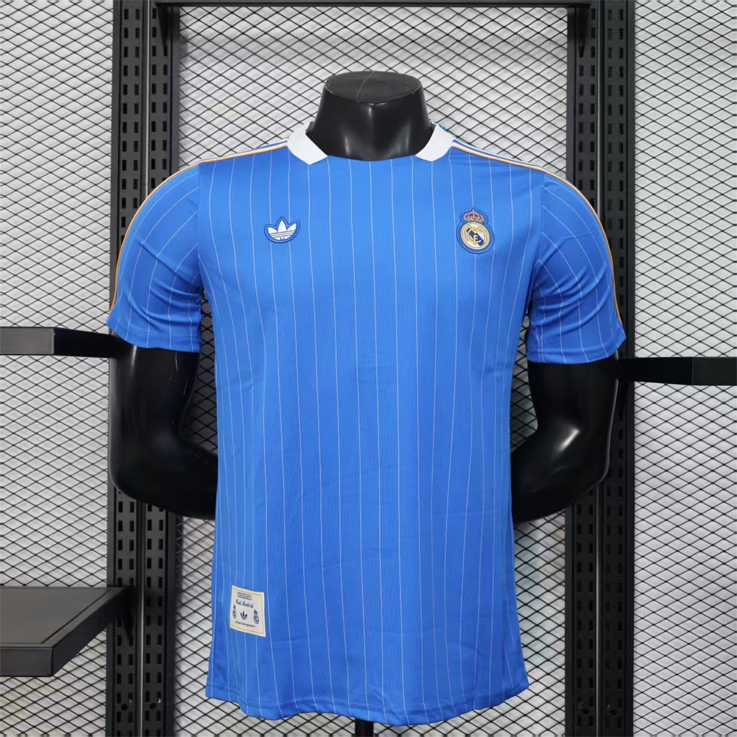 Real Madrid 25-26 Trefoil White Lines Blue Travel Jersey - Player Version - JerseysGala