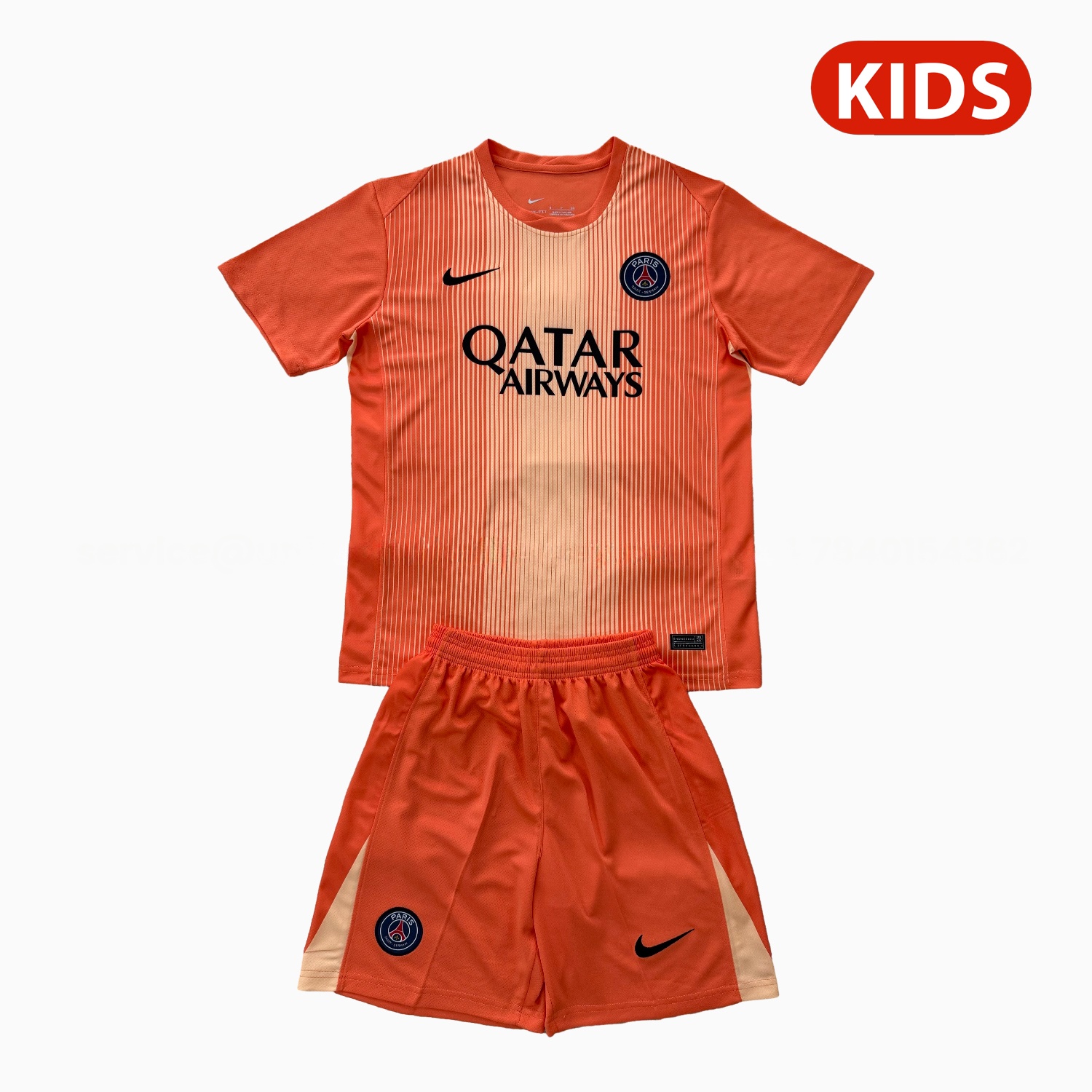 Paris Saint-Germain PSG 25-26 Orange Goalkeeper Kids Kit - JerseysGala