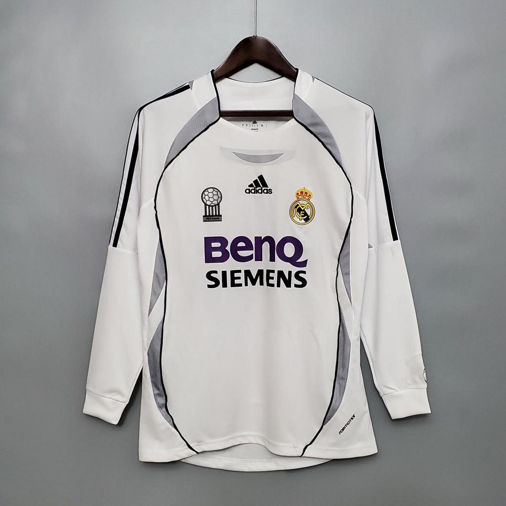 Retro Real Madrid 06-07 Home Long Sleeve Jersey - JerseysGala