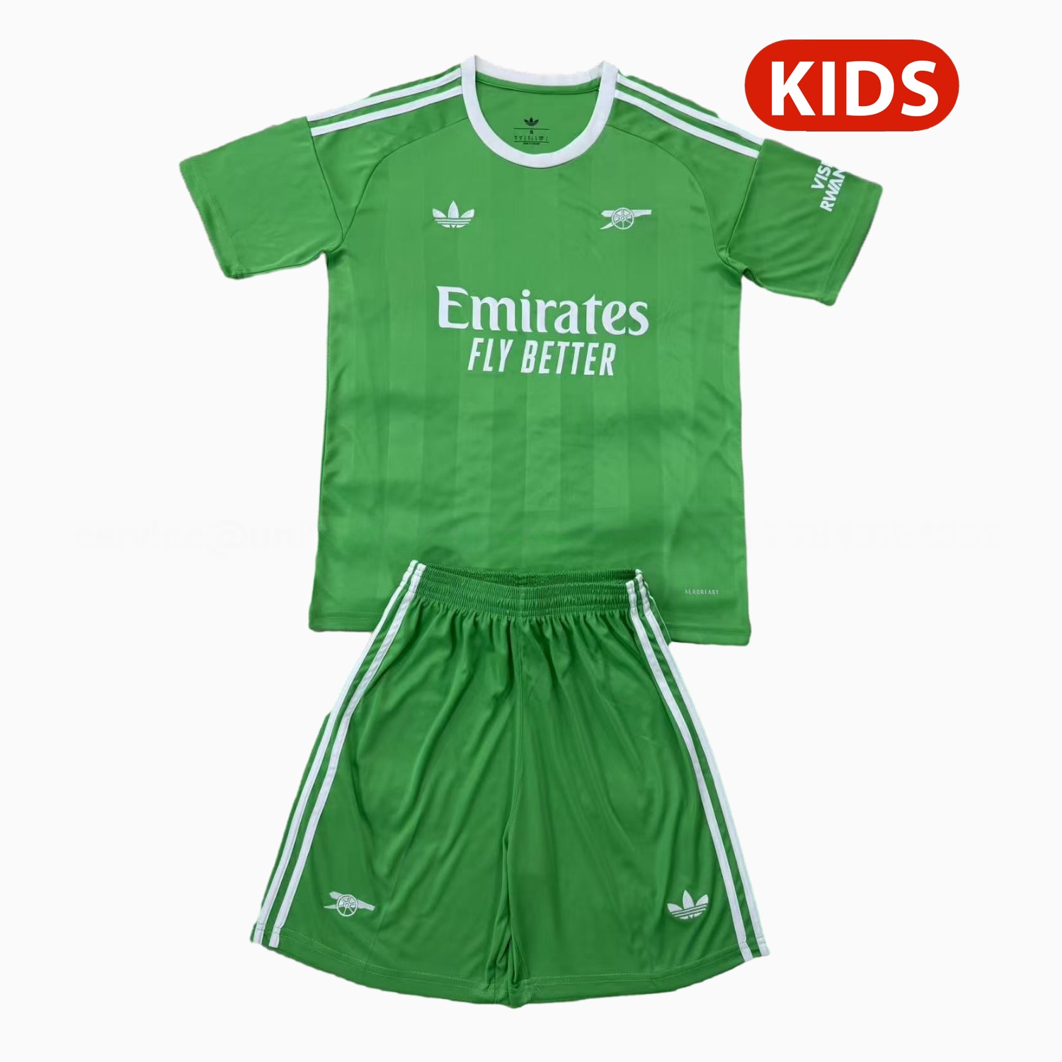 Arsenal 25-26 Green Goalkeeper Kids Kit - JerseysGala