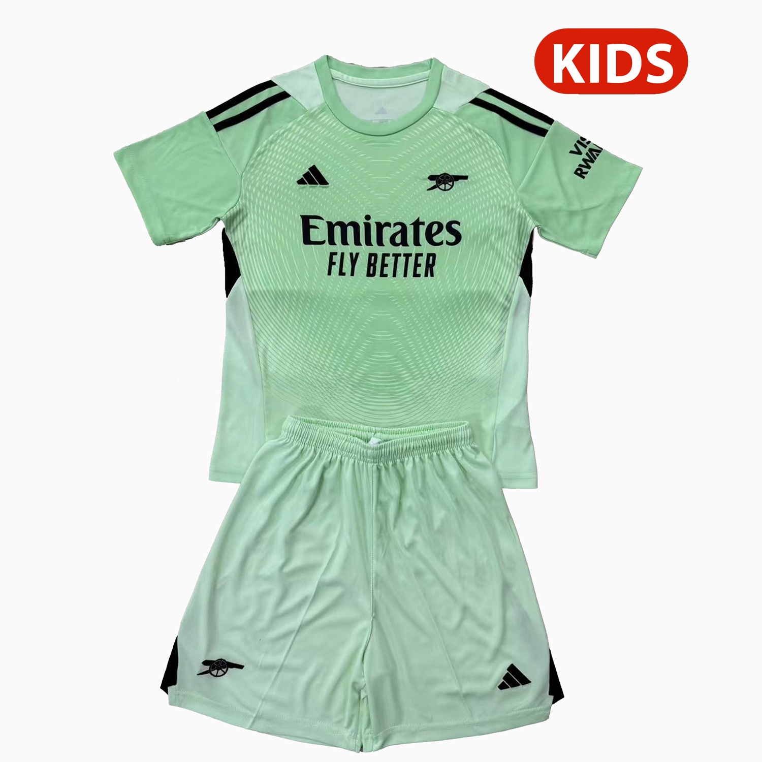 Arsenal 25-26 Light Green Goalkeeper Kids Kit - JerseysGala