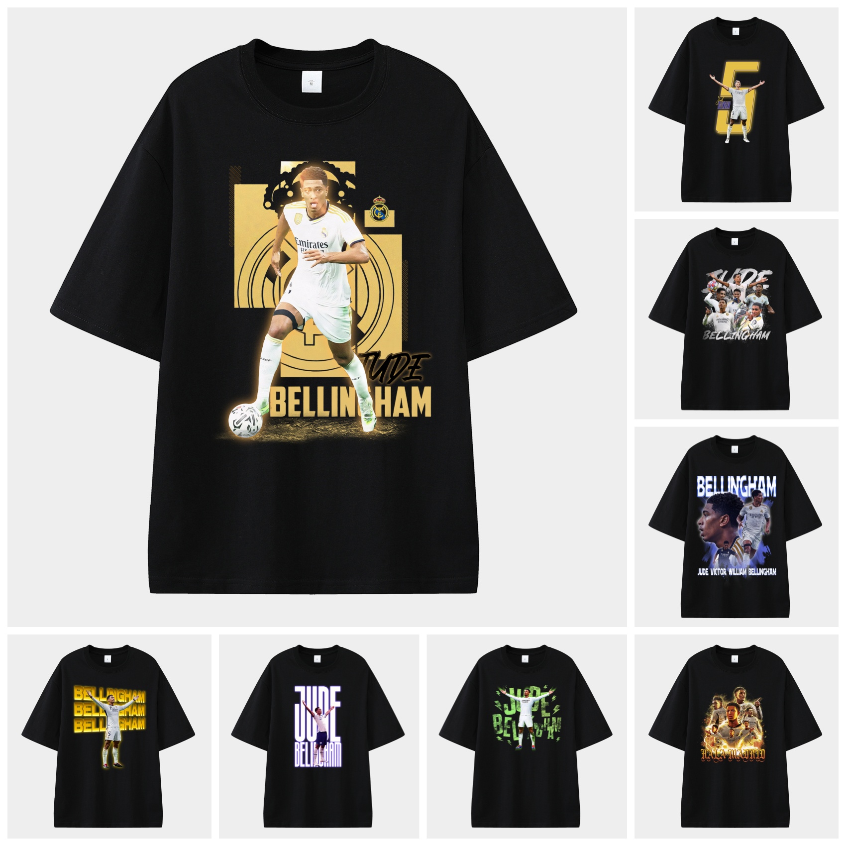 Bellingham Real Madrid England 24-25 25-26 Unisex Pure Cotton T-shirt - JerseysGala