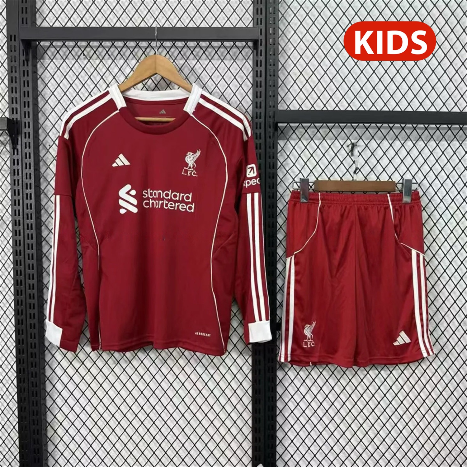 Liver.pool 25-26 Home Red Long Sleeves Kids Kit - JerseysGala