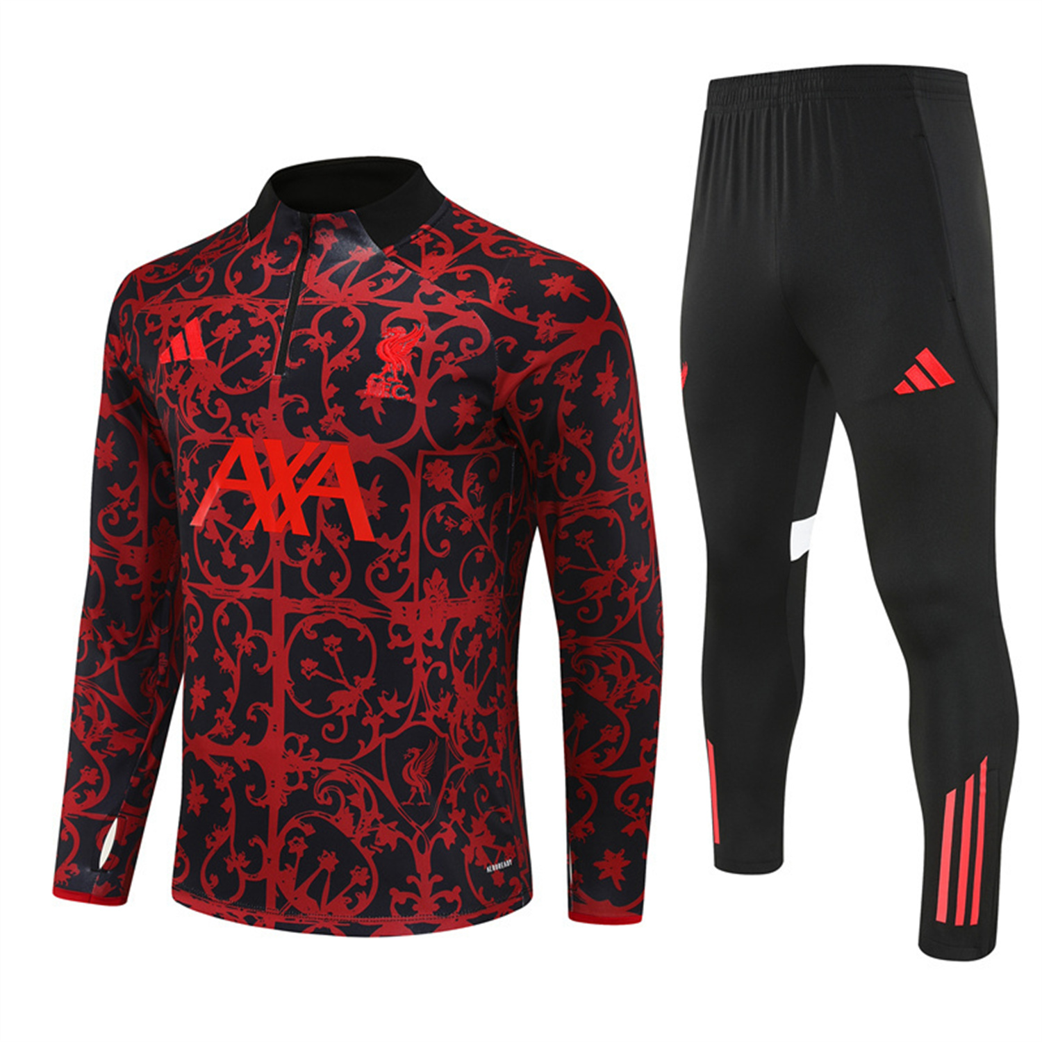 Liver.pool 25-26 Long Sleeve Training Set - Red Camouflage Top & Blsck Pants - JerseysGala