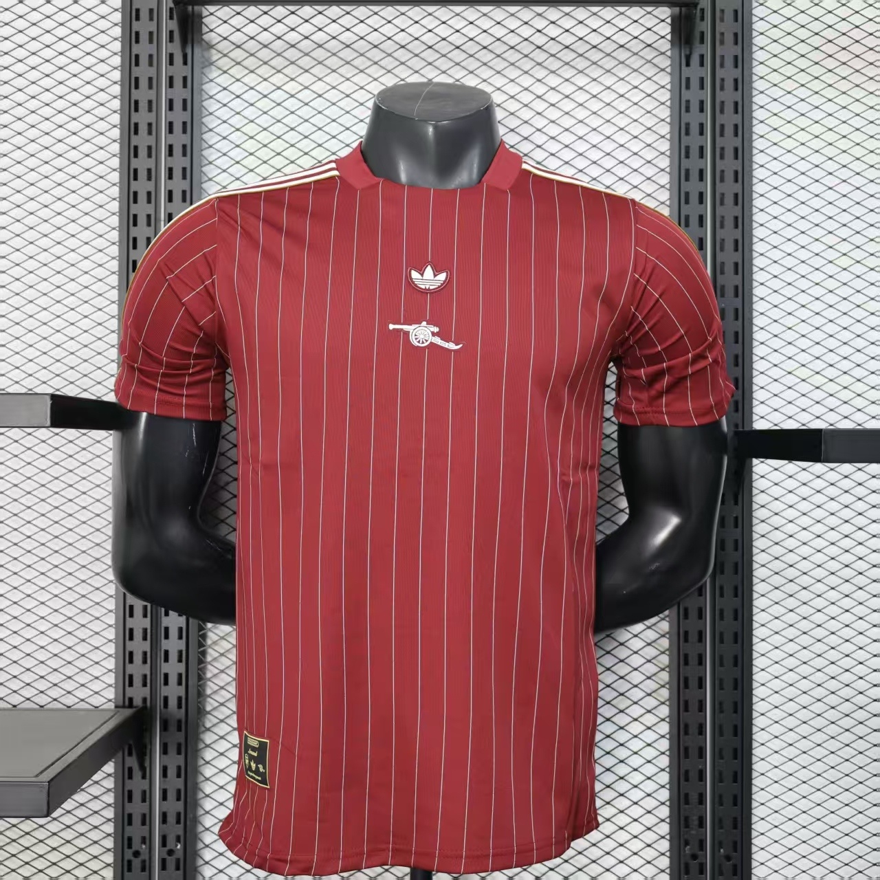 Arsenal 25-26 Trefoil White Lines Red Travel Jersey - Player Version - JerseysGala
