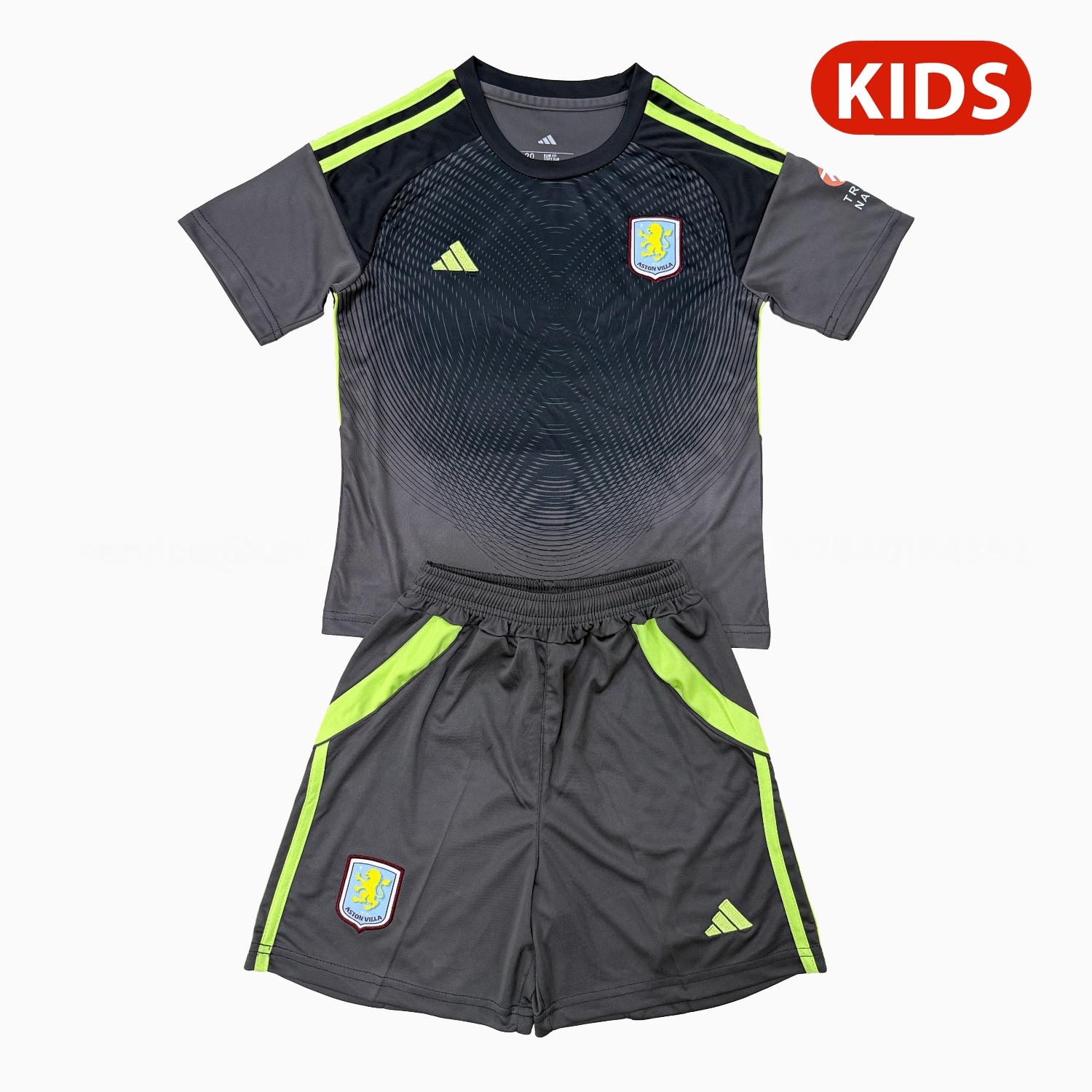 Aston Villa 25-26 Black Goalkeeper Kids Kit - JerseysGala