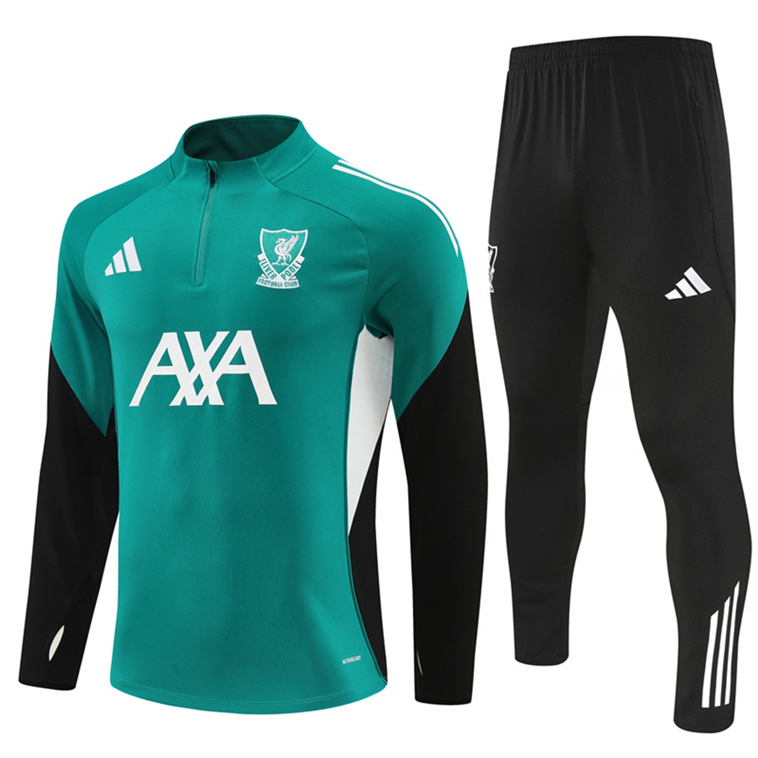 Liver.pool 25-26 Long Sleeve Training Set - Green Top & Black Pants - JerseysGala