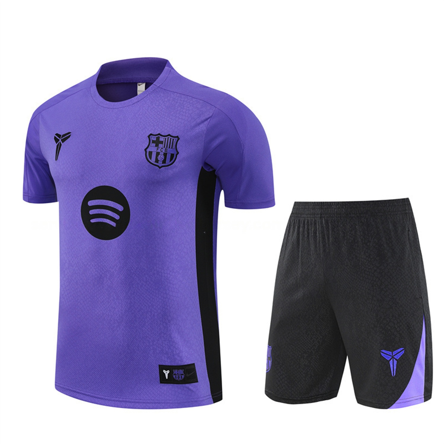 Barcelona 25-26 X KB Short-Sleeve Training Set - Purple Top & Black Shorts - JerseysGala