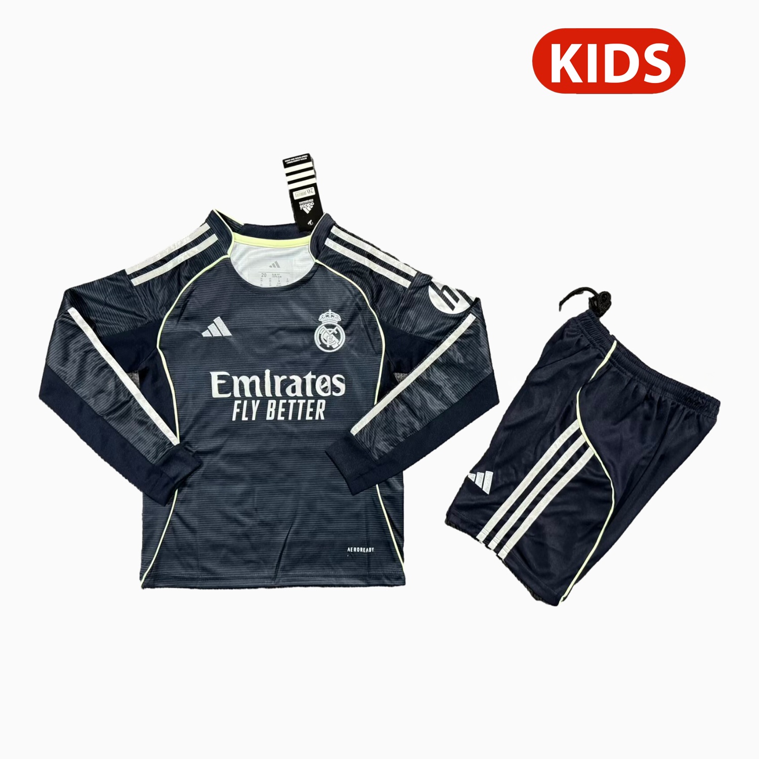 Real Madrid 25-26 Away Long Sleeves Kids Kit - Fans Version - JerseysGala