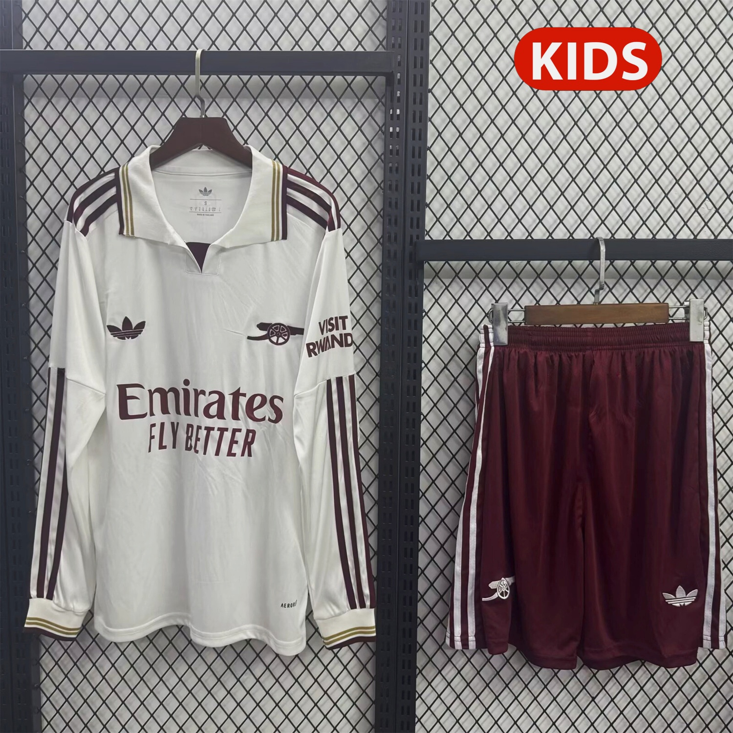 Arsenal 25-26 Third White Long Sleeves Kids Kit - JerseysGala