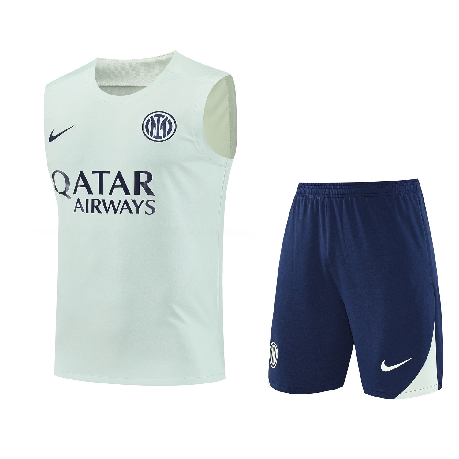 Inter Milan 25-26 Vest Training Set - White Vest & Blue Shorts - JerseysGala