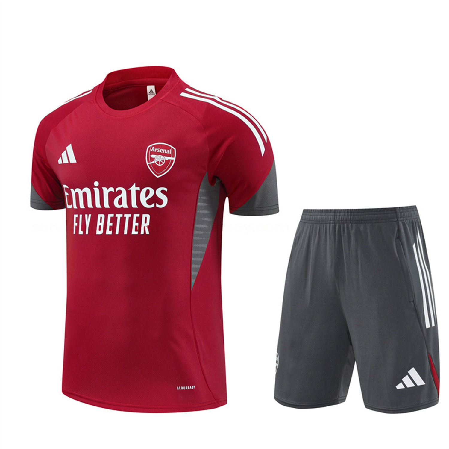 Arsenal 25-26 Short-Sleeve Training Set- Red Top & Green Shorts - JerseysGala
