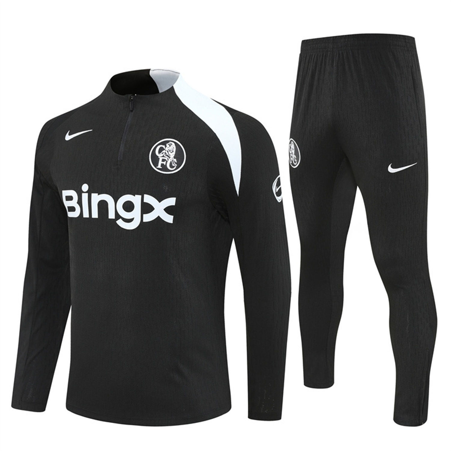 C.H.E.L.S.E.A 25-26 Long Sleeve Training Set - Player Version - Black Top and Black Pants - JerseysGala
