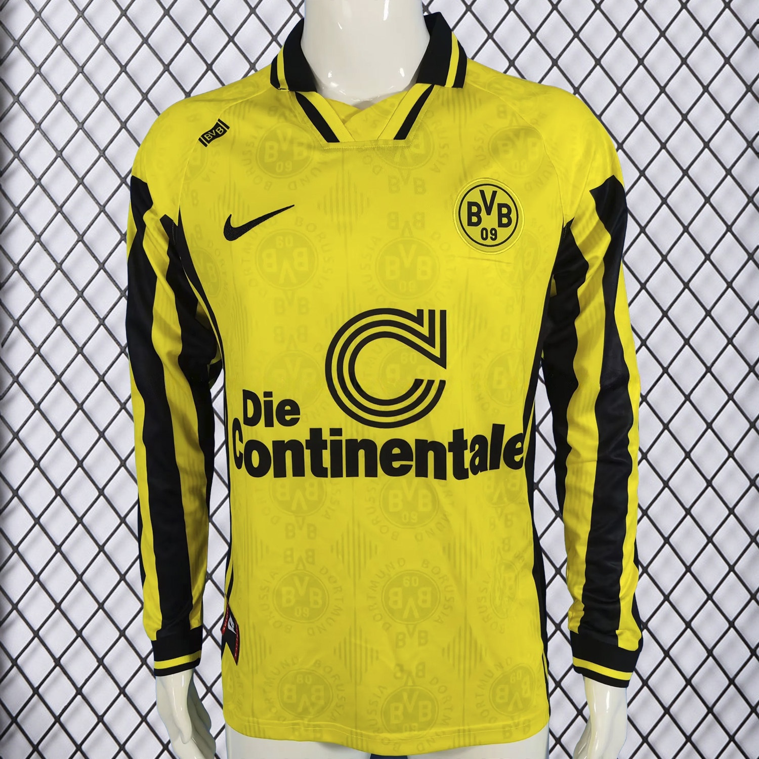Retro Dortmund 1996-97 Home Long Sleeves Jersey - JerseysGala