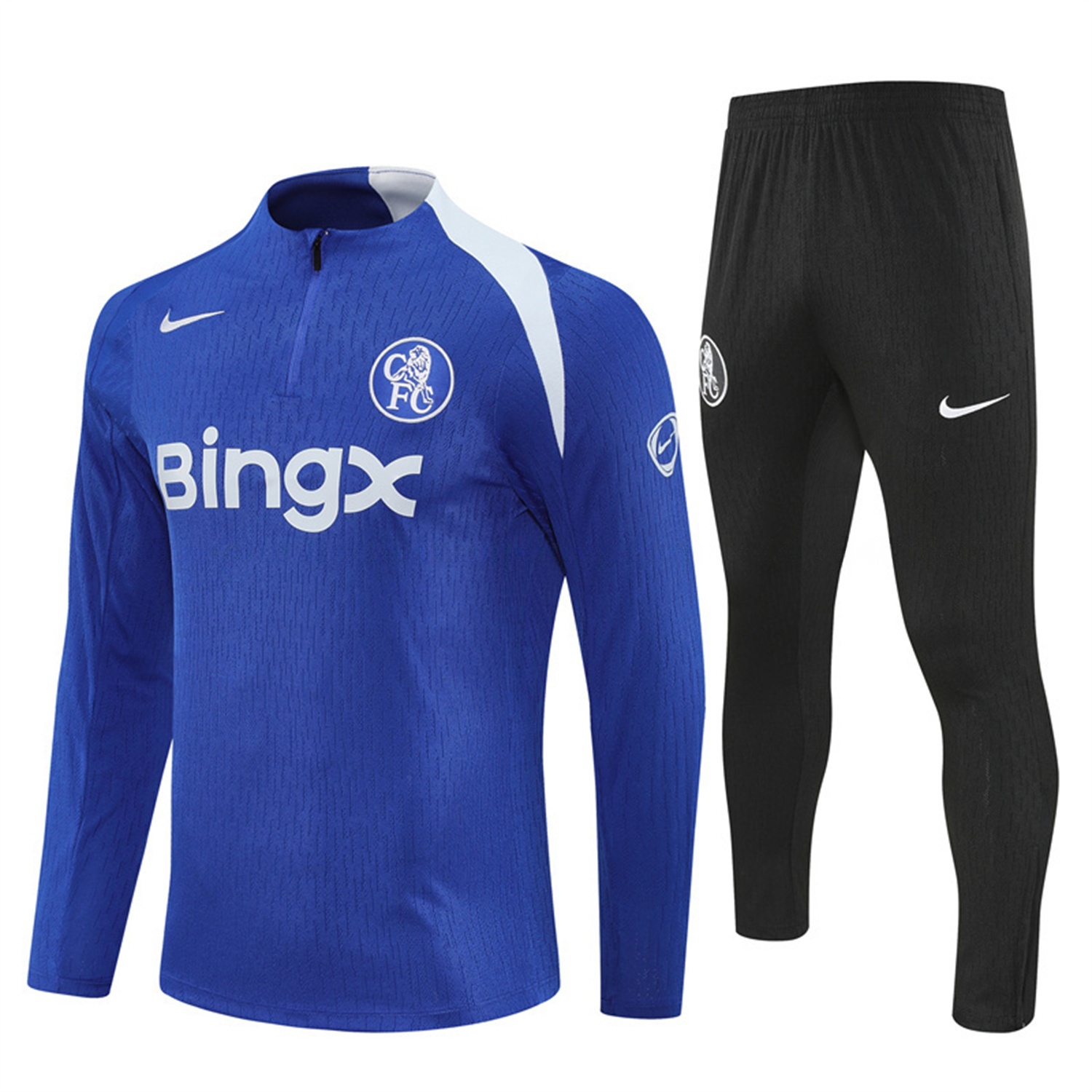 C.H.E.L.S.E.A 25-26 Long Sleeve Training Set - Player Version - Blue Top and Black Pants - JerseysGala