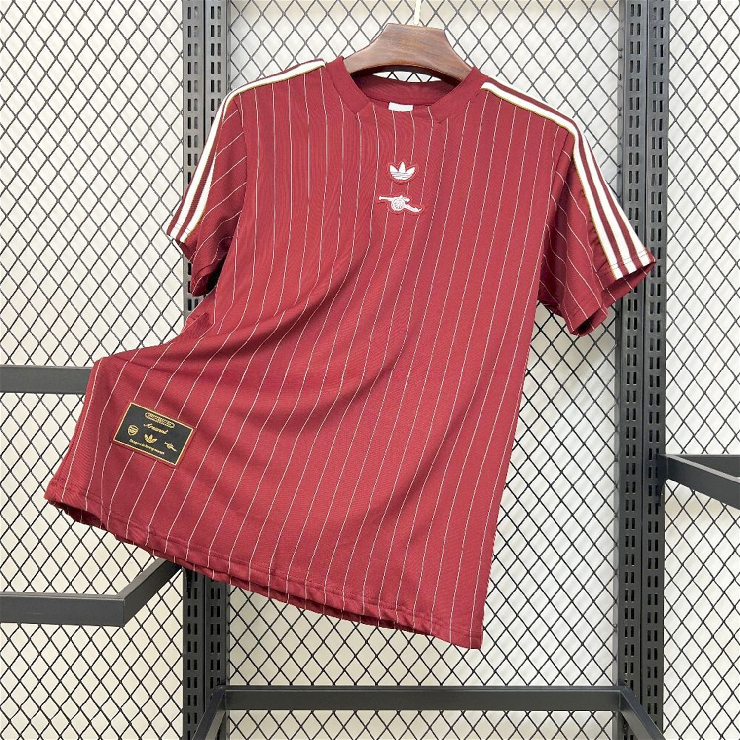 Arsenal 25-26 Trefoil White Lines Red Travel Jersey - Fans Version - JerseysGala