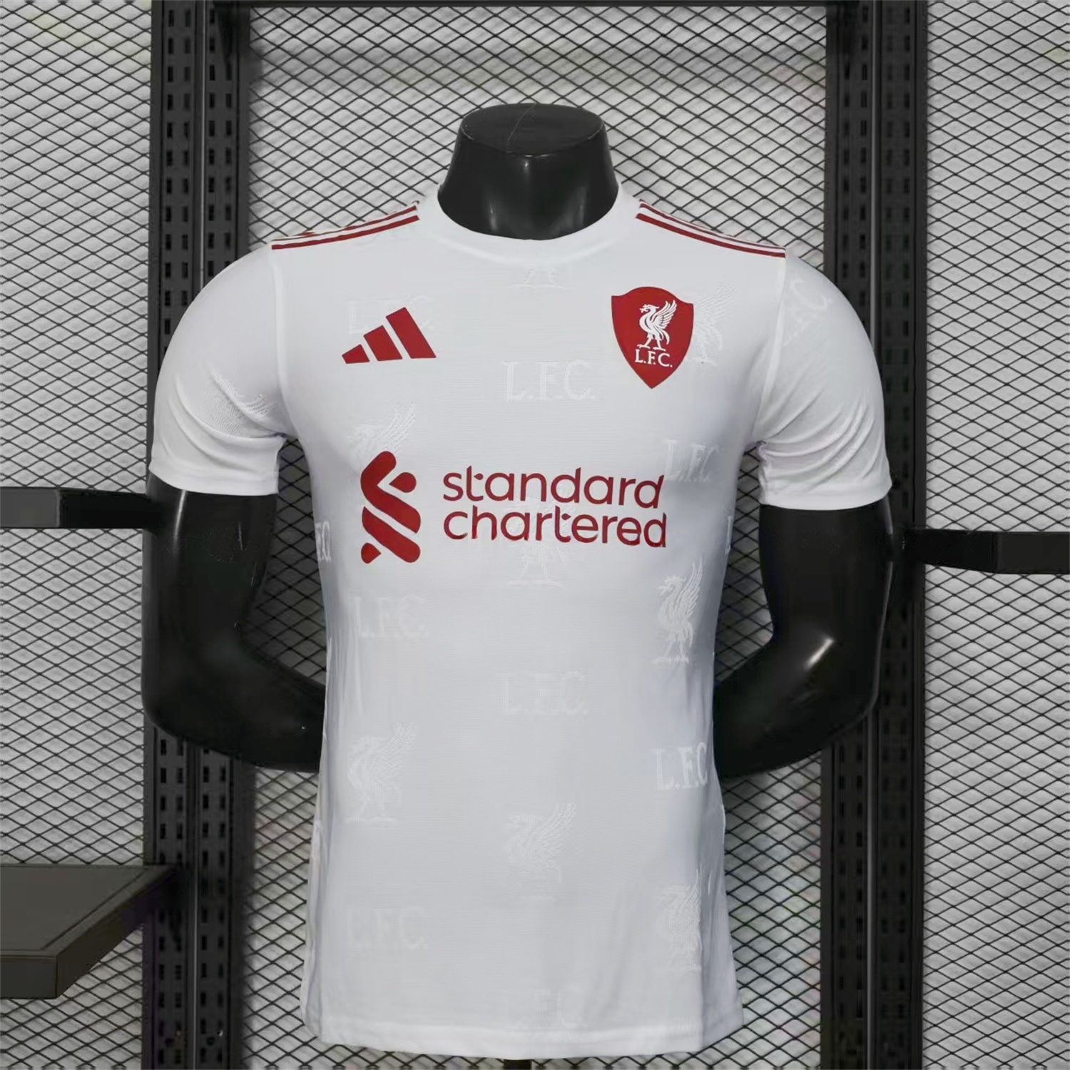 Liver.pool 25-26 Red Team Logo Jacquard White Special Jersey - Player Version - JerseysGala