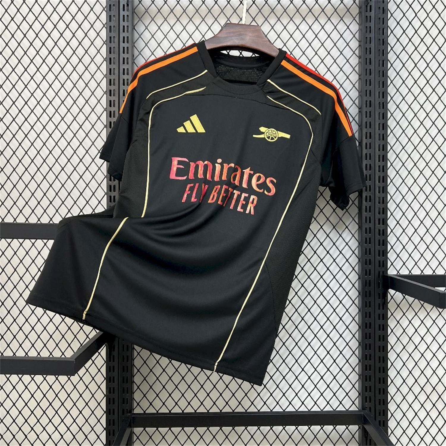 Arsenal 25-26 Gold Lines Black Training Jersey - Fans Version - JerseysGala