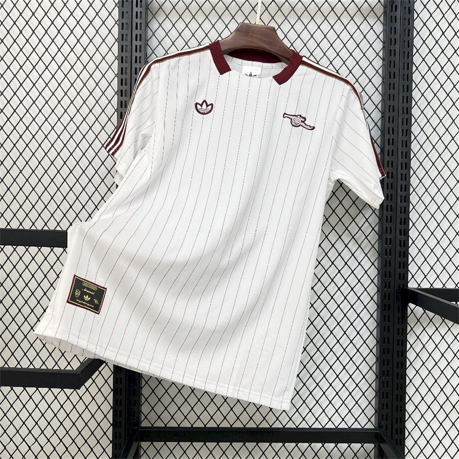 Arsenal 25-26 Trefoil Red Lines White Travel Jersey - Fans Version - JerseysGala