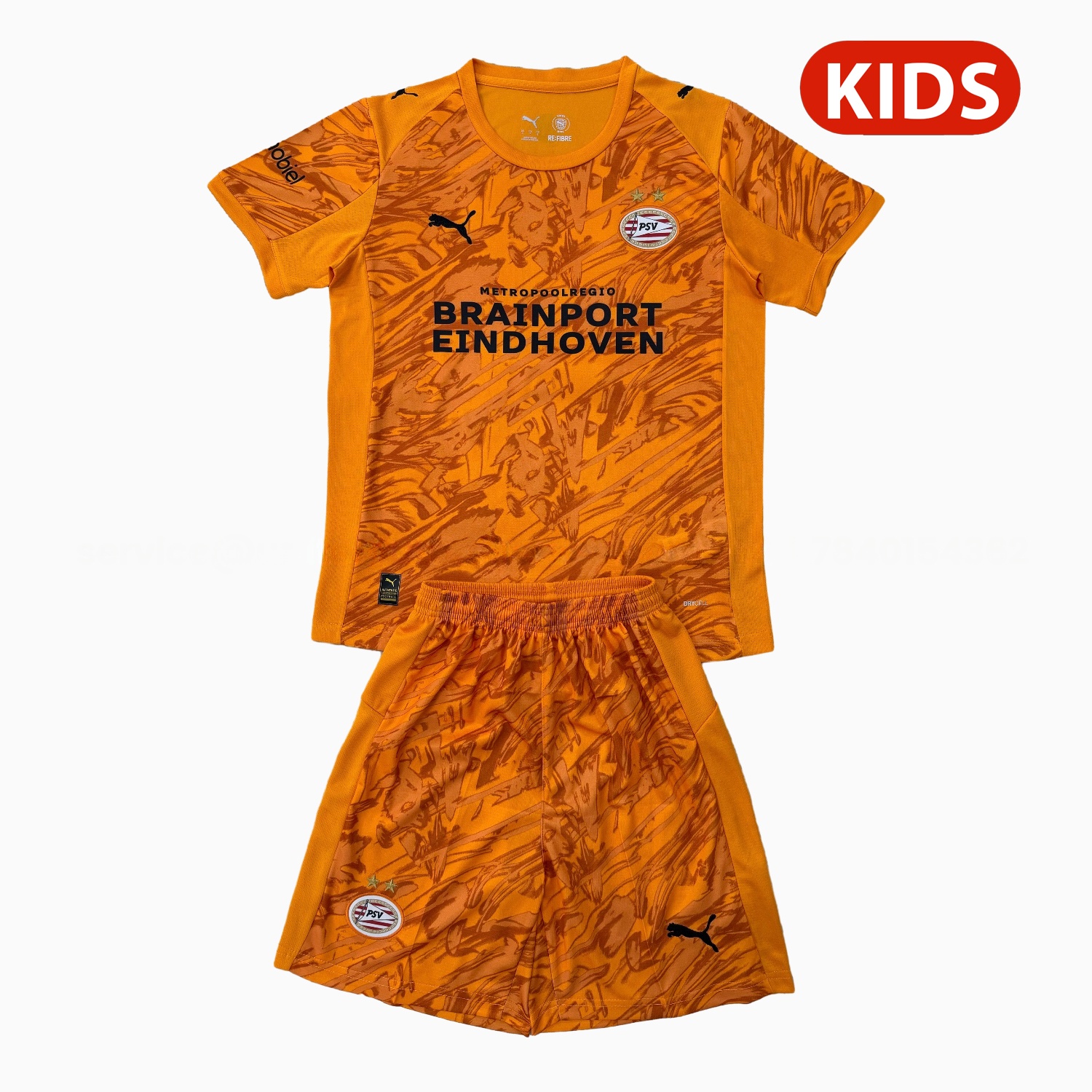 PSV Eindhoven 25-26 Orange Goalkeeper Kids Kit - JerseysGala