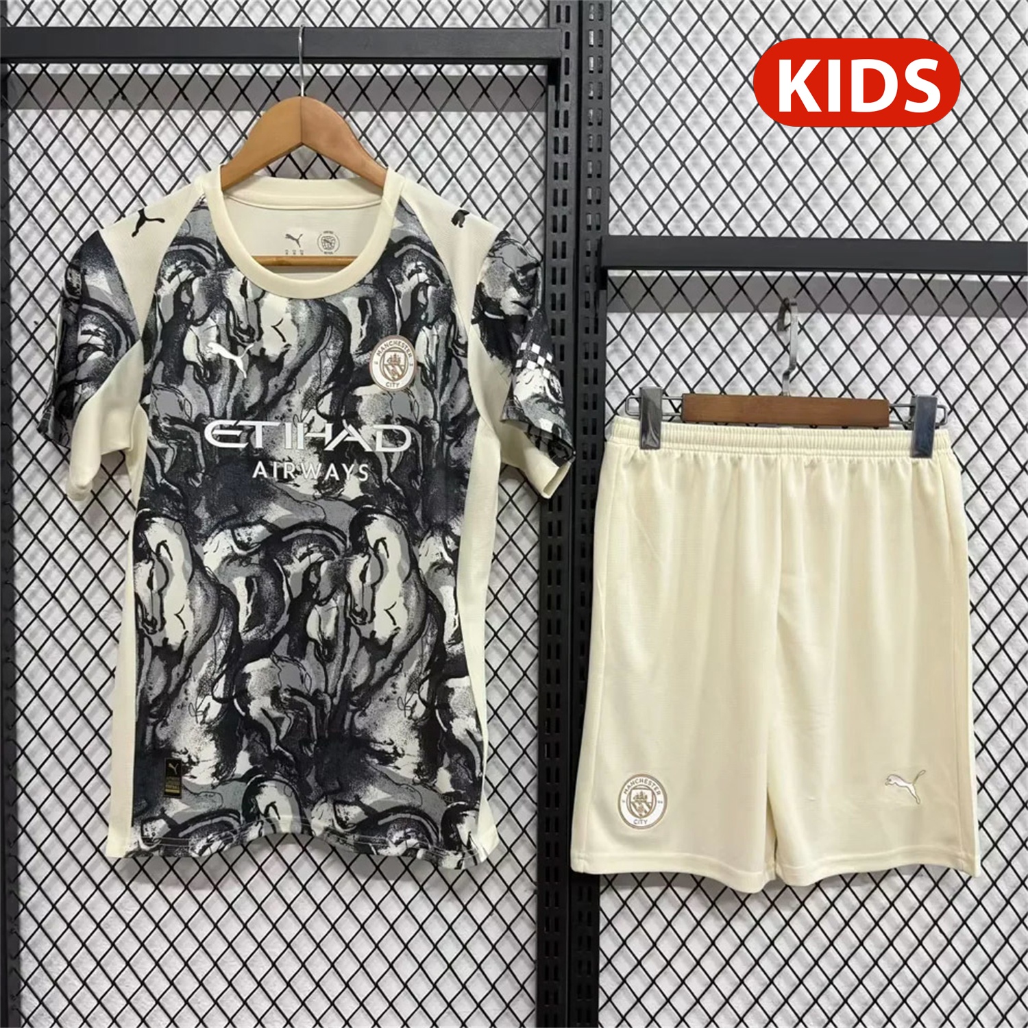 Manchester City 25-26 Year of the Horse Ink Painting Special Kids Kit - JerseysGala