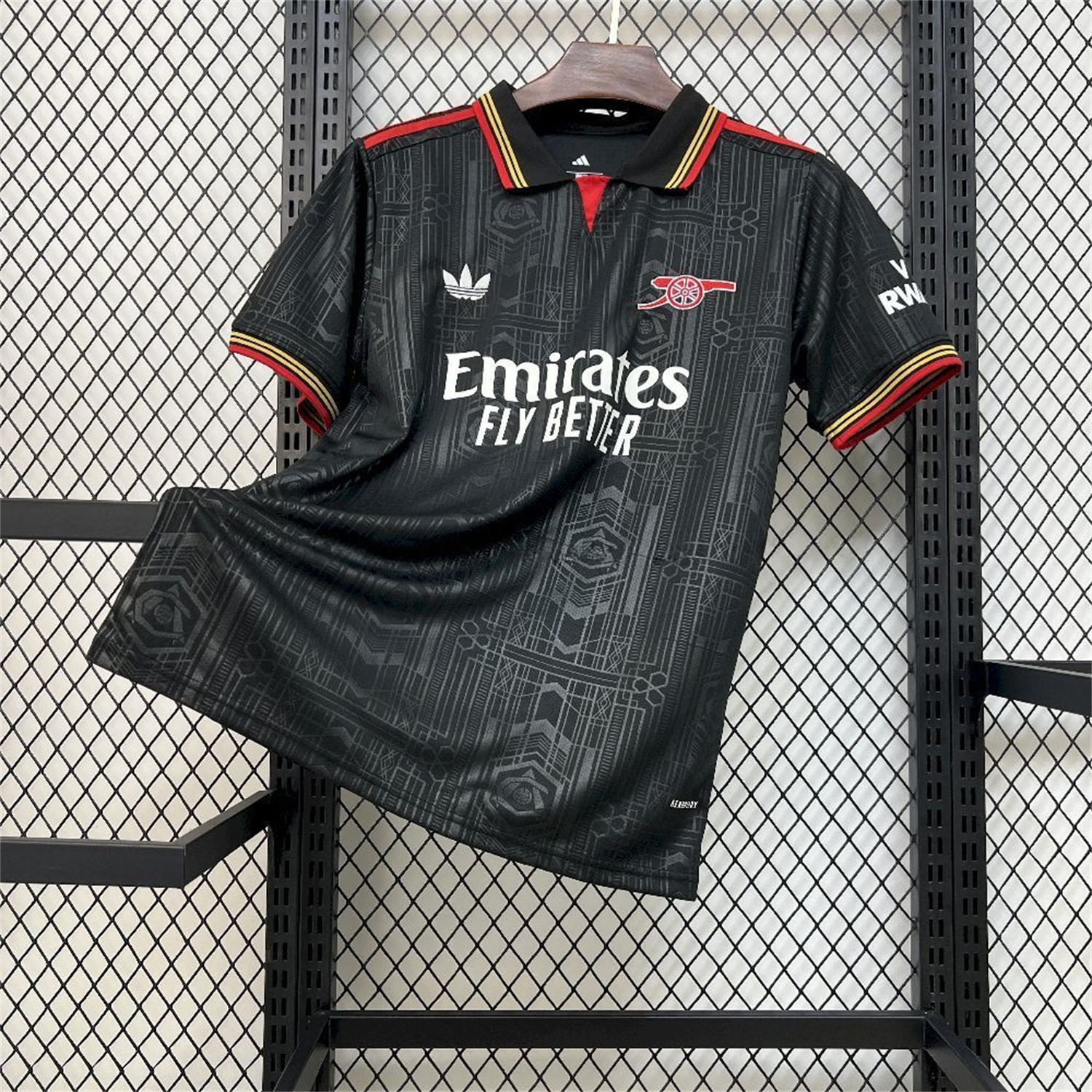 Arsenal 25-26 Black POLO Throwback Trefoil Jersey - Fans Version - JerseysGala