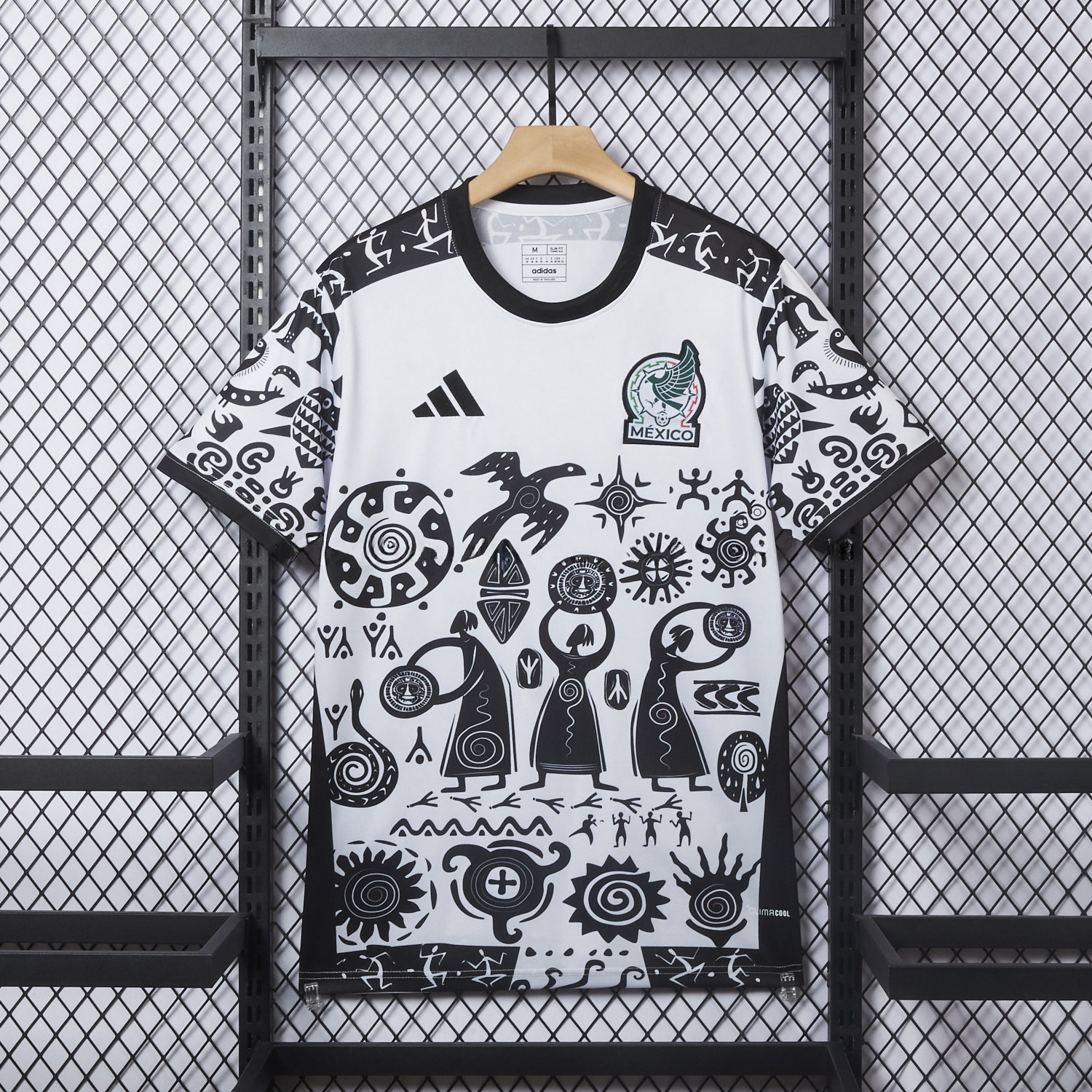 Mexico 25-26 Mayan Cvilization Black And White Special Jersey - Fans Version - JerseysGala