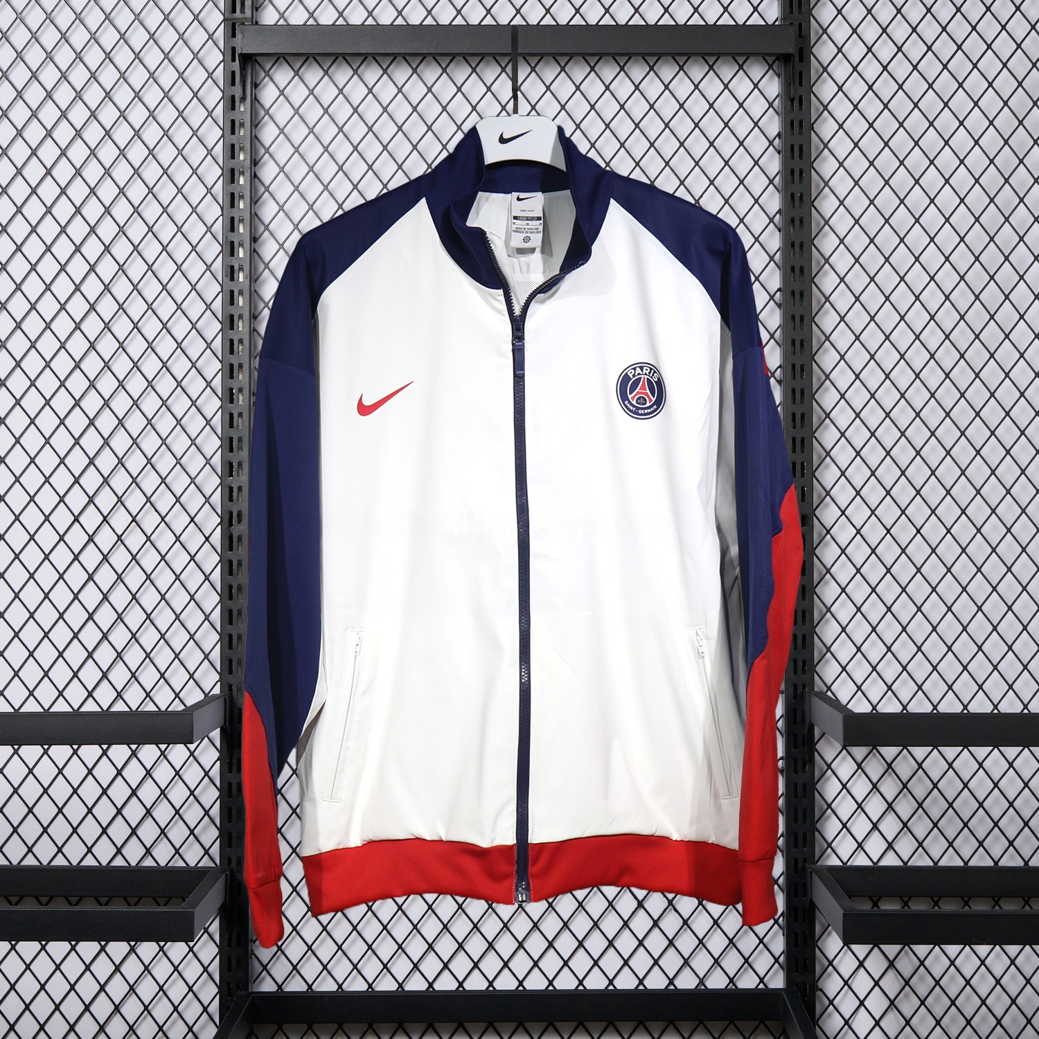 Paris Saint-Germain PSG 25-26 Throwback Windbreaker Jacket - White - JerseysGala