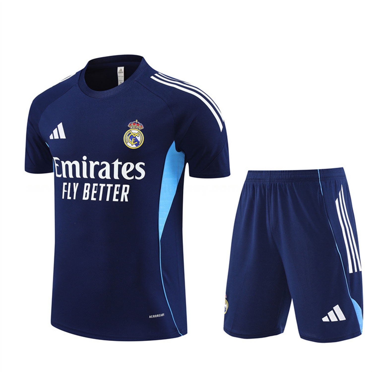 Real Madrid 25-26 Short-Sleeve Training Set - Royal Blue Top & Royal Blue Shorts - JerseysGala