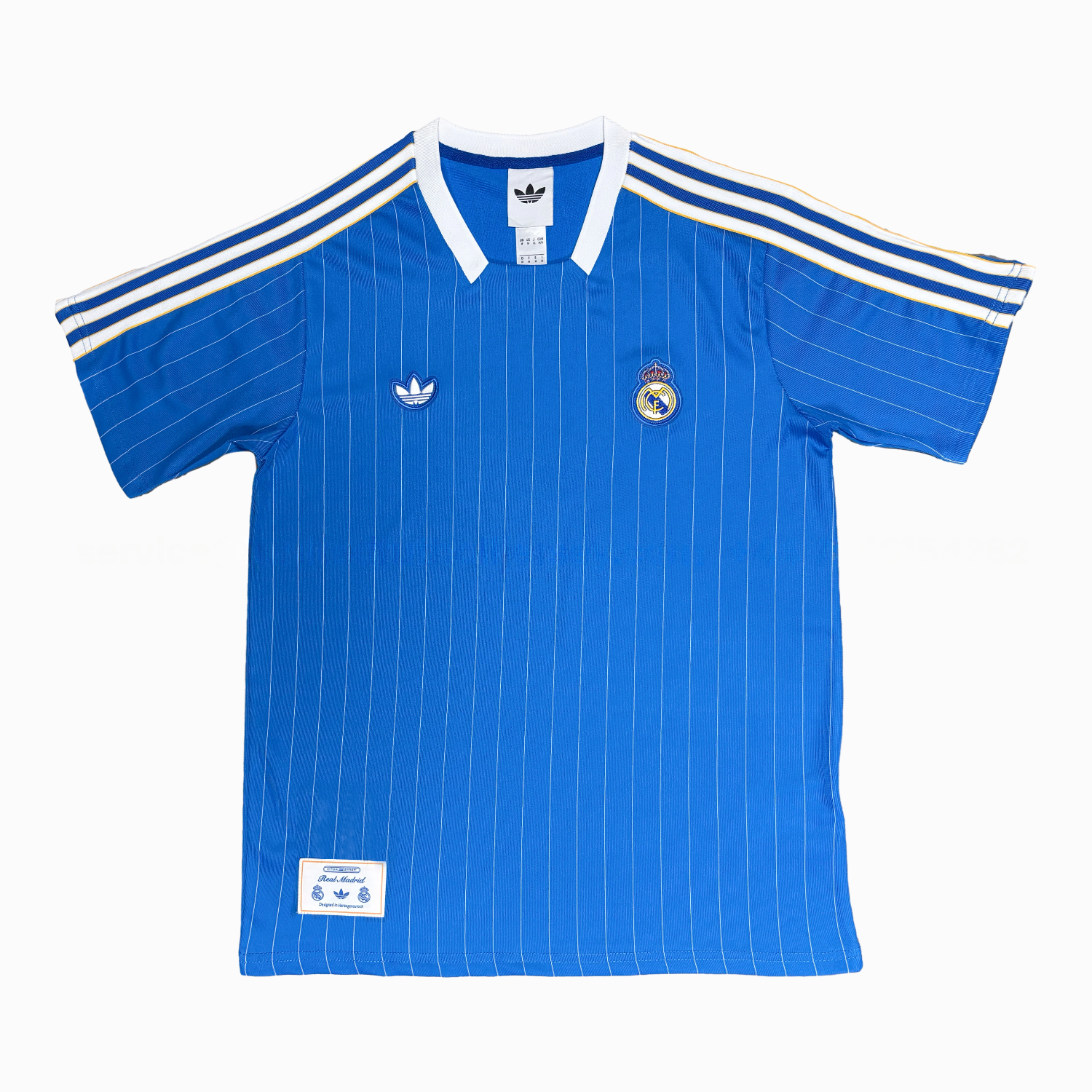 Real Madrid 25-26 Trefoil White Lines Blue Travel Jersey - Fans Version - JerseysGala