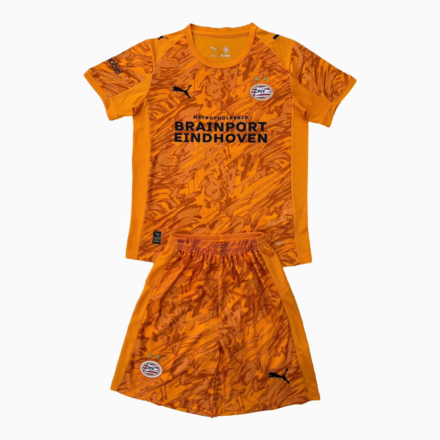 PSV Eindhoven 25-26 Orange Goalkeeper Men's Adult Jersey Set - Fans Version - JerseysGala