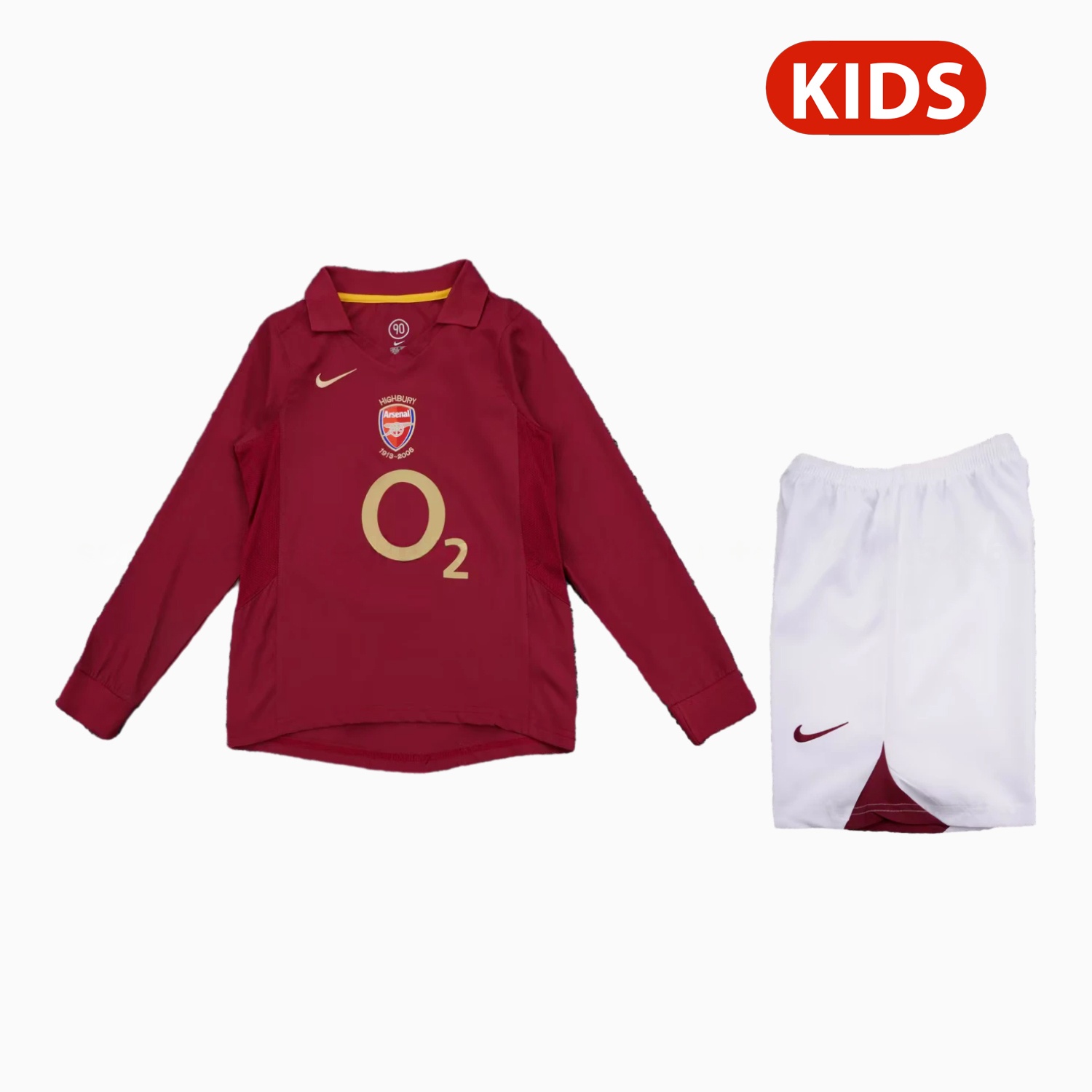 Retro Arsenal 2005-06 Home Long Sleeves Kids Kit - JerseysGala