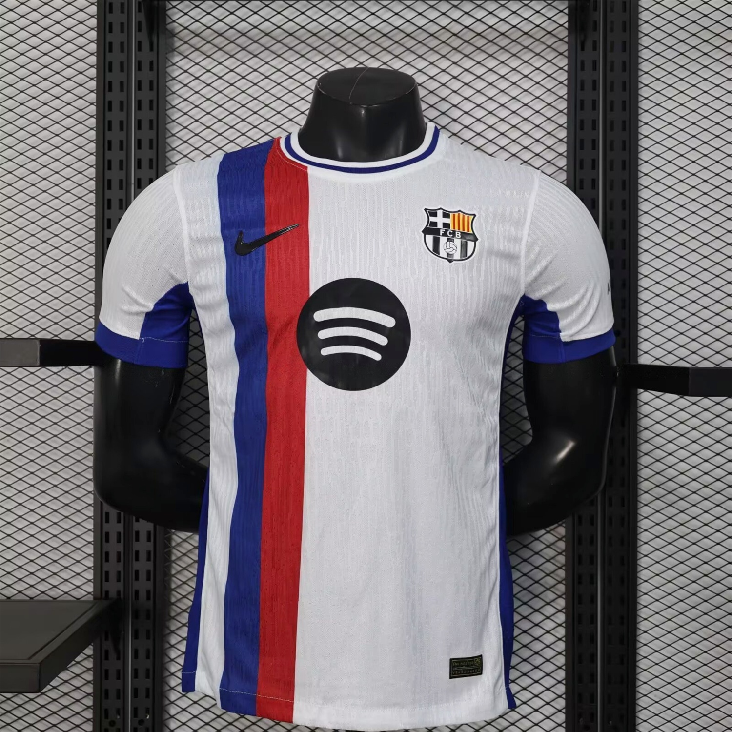Barcelona 25-26 Red And Blue Vertical Stripes Special White Jersey - Player Version - JerseysGala