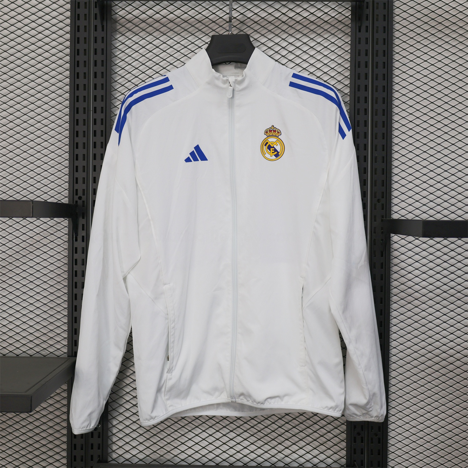 Real Madrid 25-26 White Windbreaker Jacket - Deep Green - JerseysGala