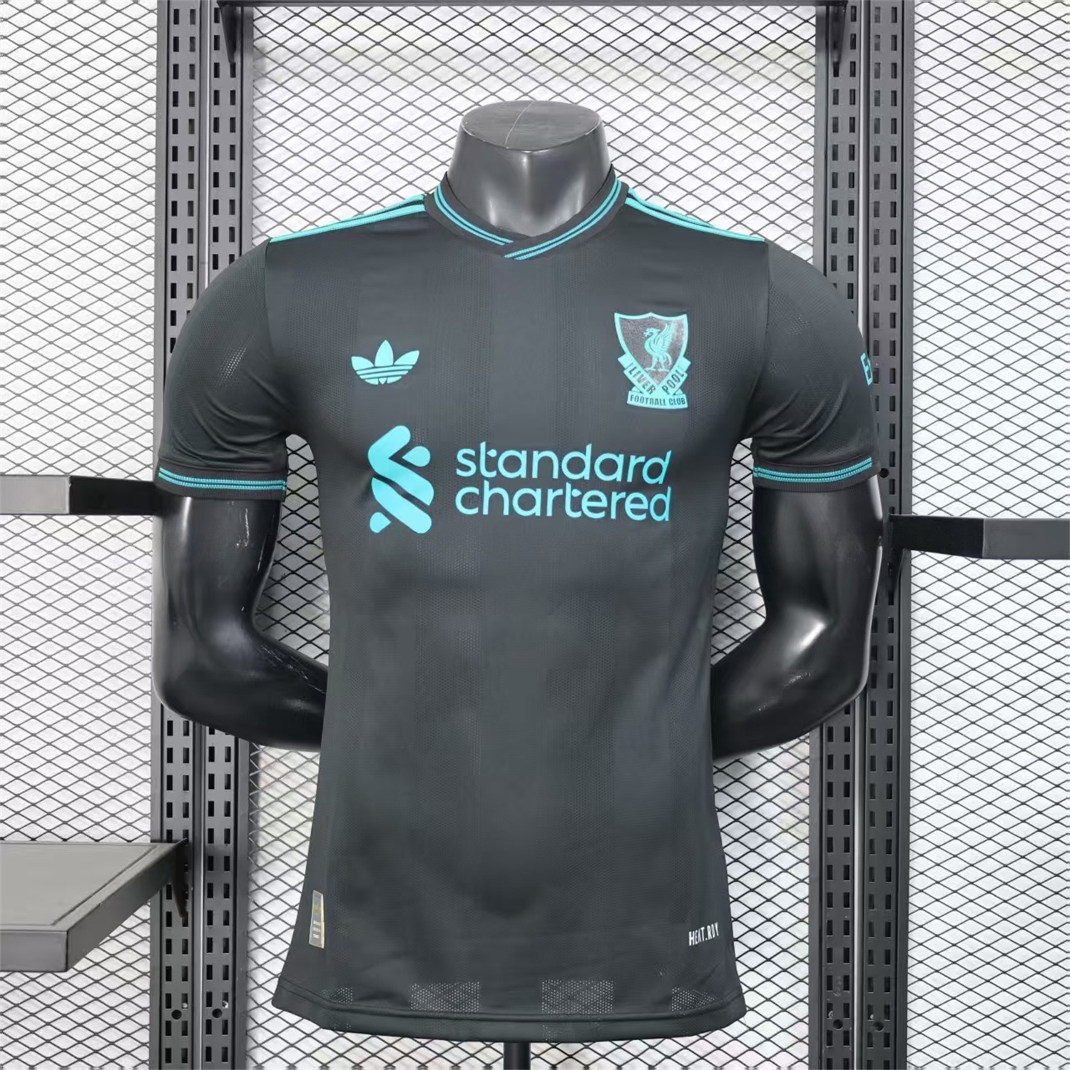 Liver.pool 25-26 Black Special Cyan Sponsor Jersey - Player Version - JerseysGala