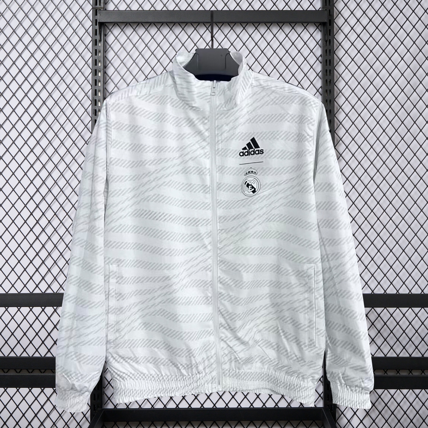 Real Madrid 25-26 Windbreaker Jacket - White And Grey - JerseysGala