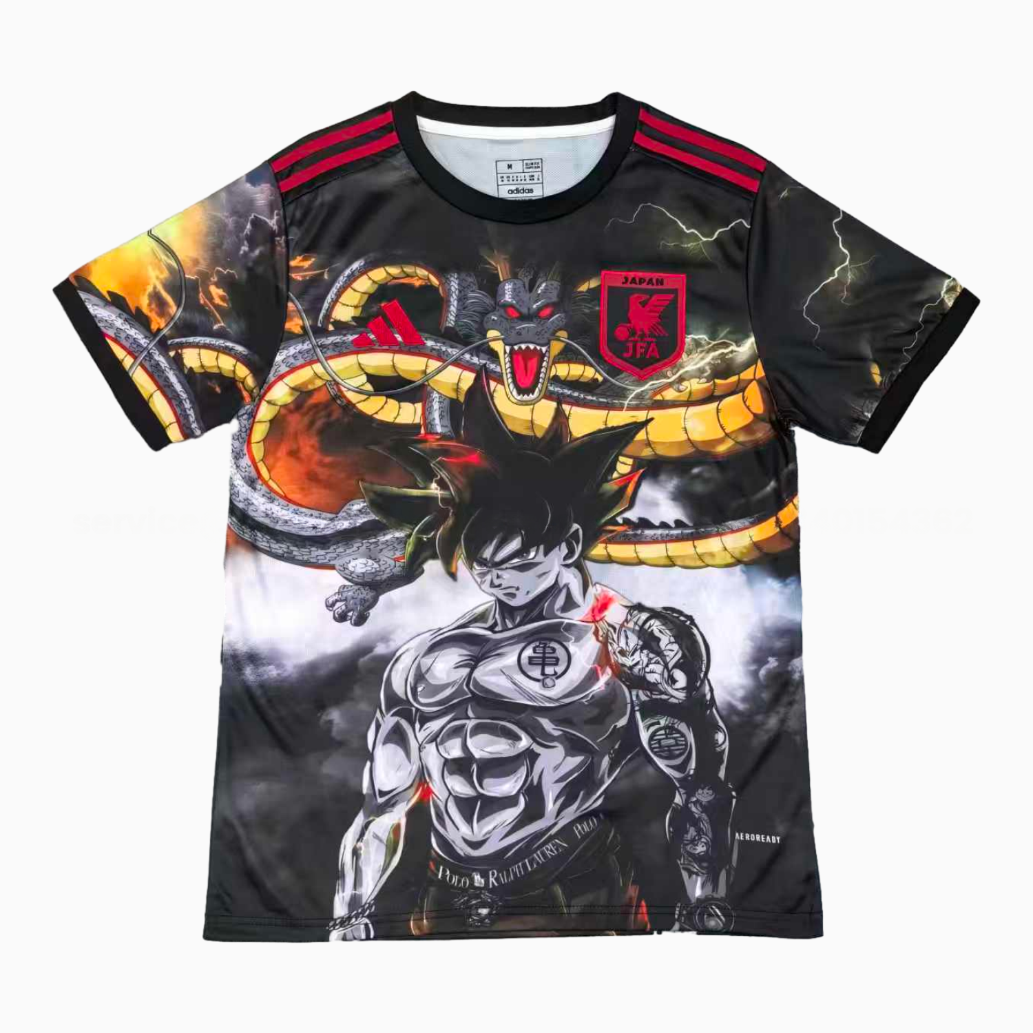Japan 25-26 Black Goku And Shenron Special Jersey - Fans Version - JerseysGala