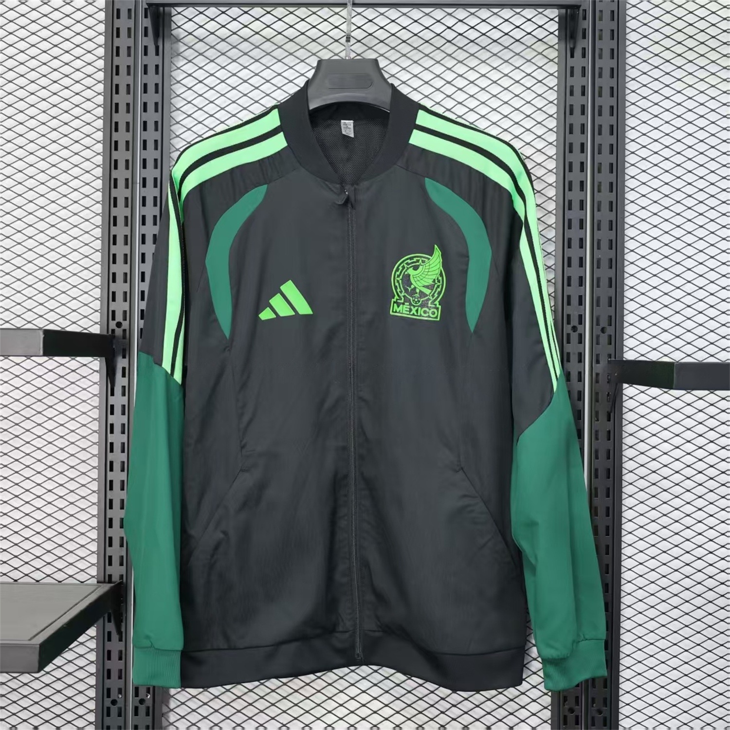 Mexico 25-26 Green And Black Windbreaker Jacket - JerseysGala