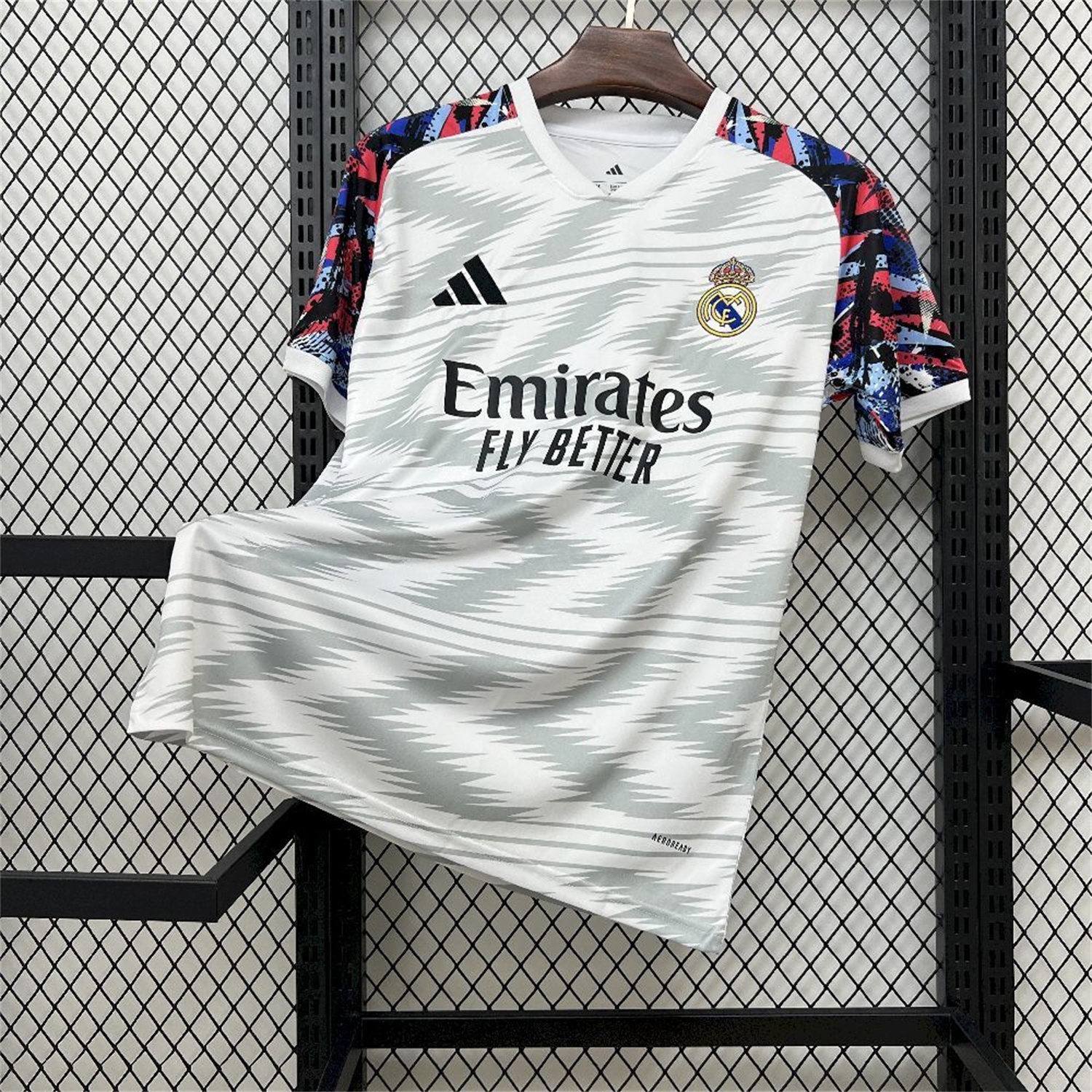 Real Madrid 25-26 Grey And White Pre-Match Training Jersey - Fans Version - JerseysGala