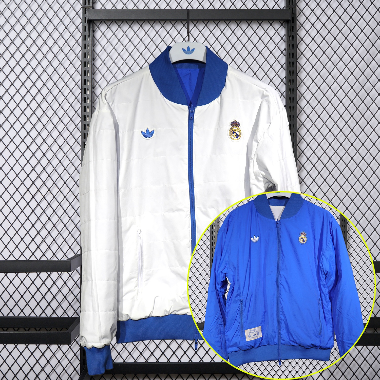 Real Madrid 25-26 Double Sided Reversible Windbreaker - Blue & White - JerseysGala