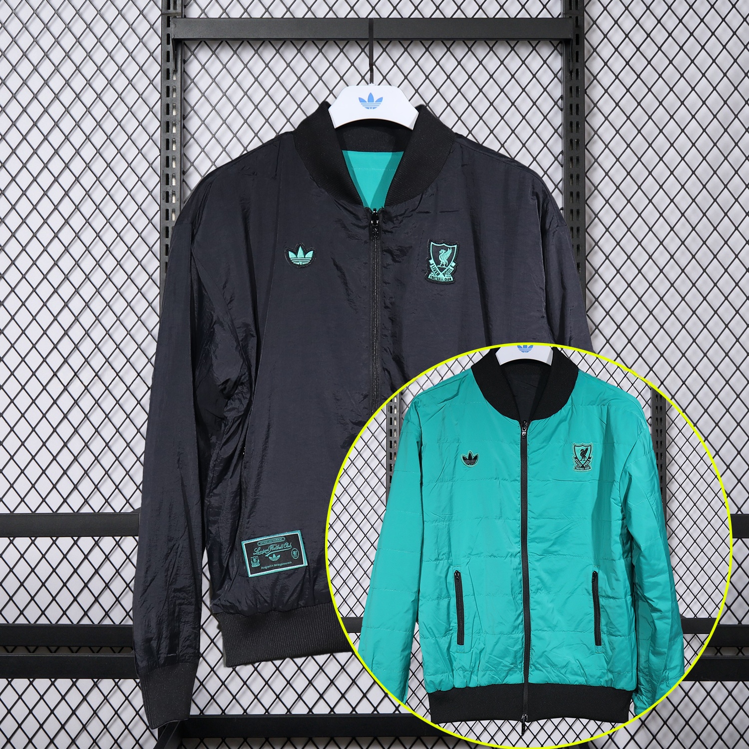Liver.pool 25-26 Double Sided Reversible Windbreaker - Black & Green - JerseysGala