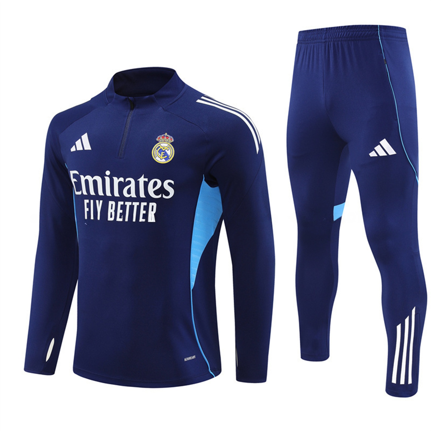 Real Madrid 25-26 Long Sleeve Training Set - Deep Blue Top & Pants - JerseysGala