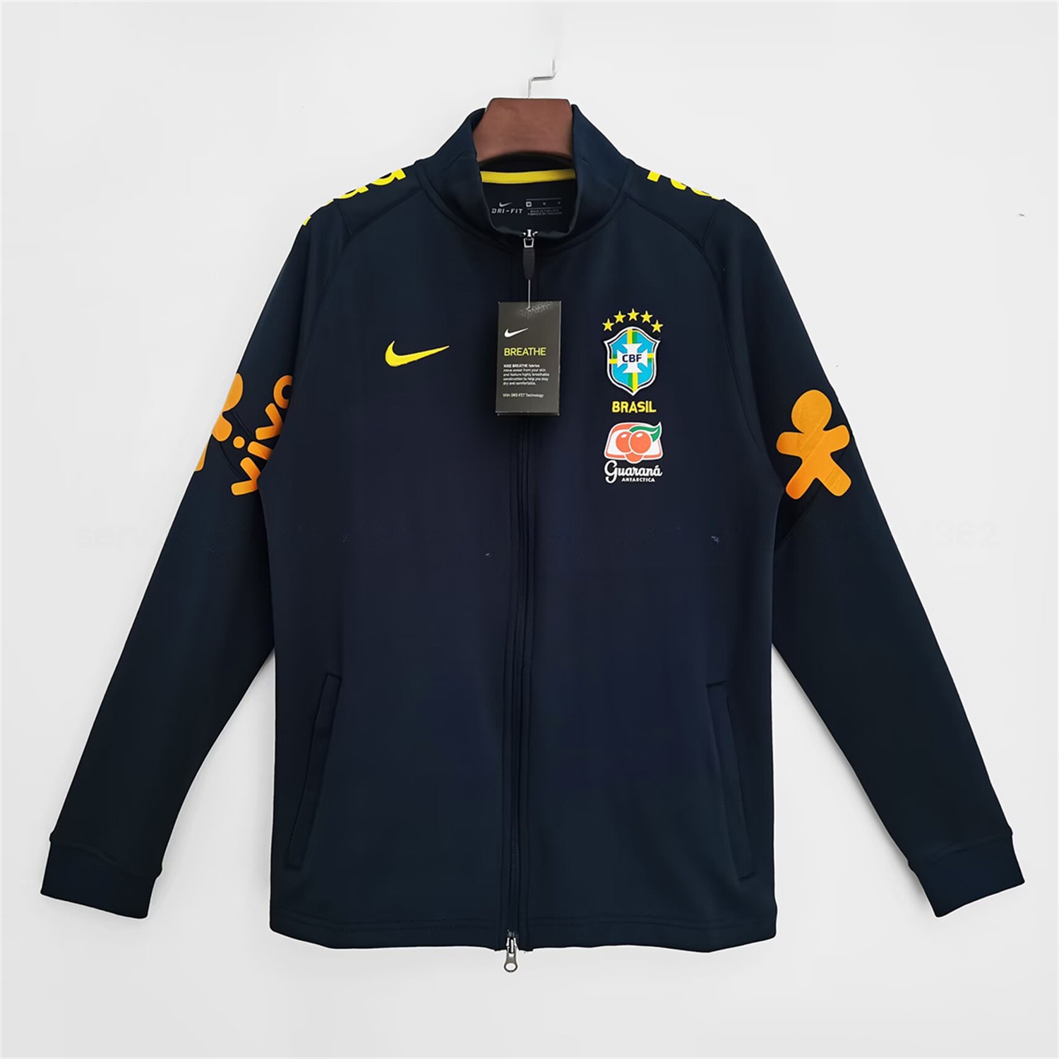 Retro Brazil 2022 Dark Blue Windbreaker - JerseysGala