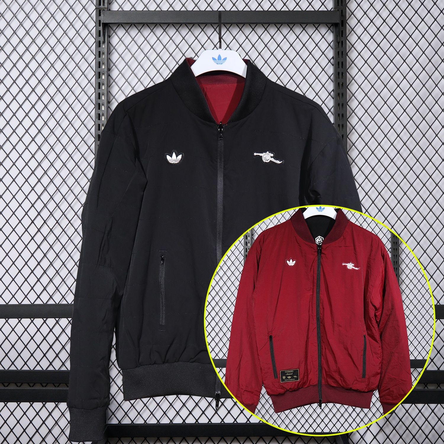 Arsenal 25-26 Double Sided Reversible Windbreaker - Black & Red - JerseysGala