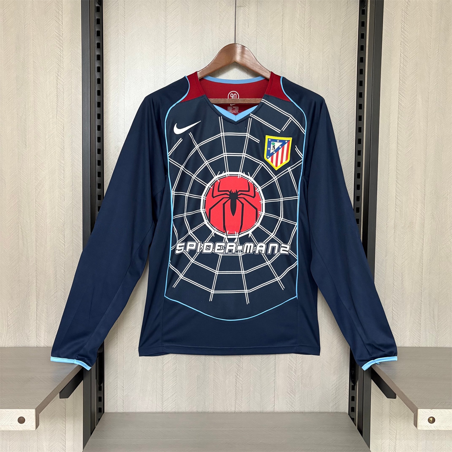 Retro Atletico Madrid 2004-05 Away Long Sleeves Jersey - S.p.i.d.e.r M.a.n - JerseysGala
