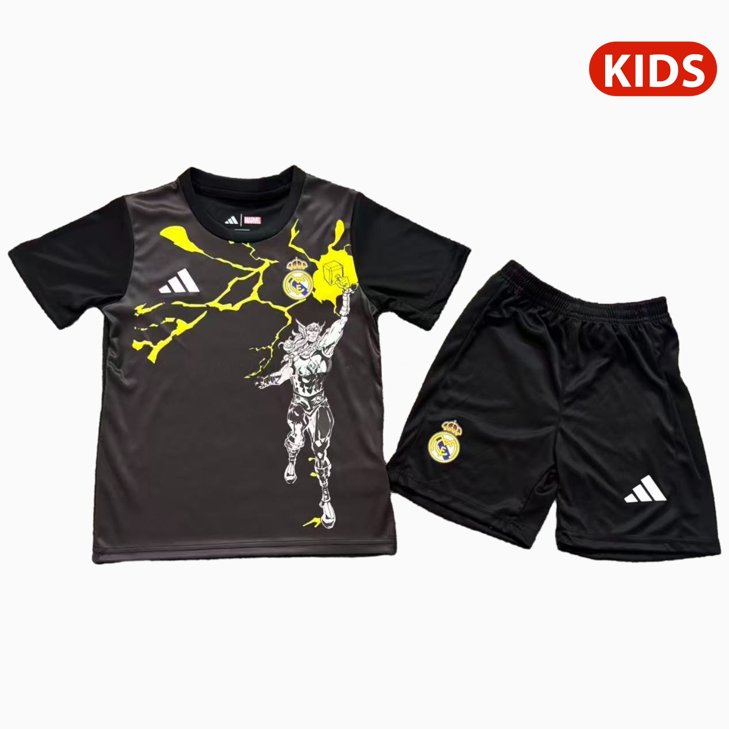 Real Madrid 25-26 Black Thunder Comics Special Kids Kit - JerseysGala